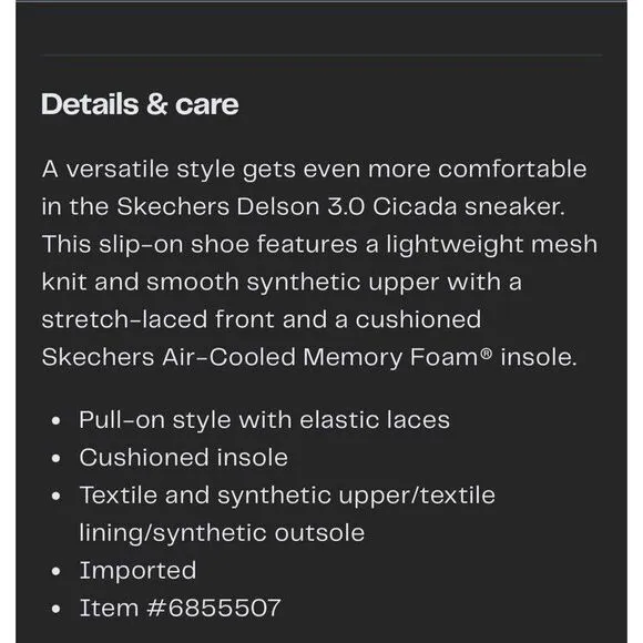 SKECHERS Delson 3.0 Cicada Men's 11.5 Black‎ Slip On Lightweight Sneaker Shoe