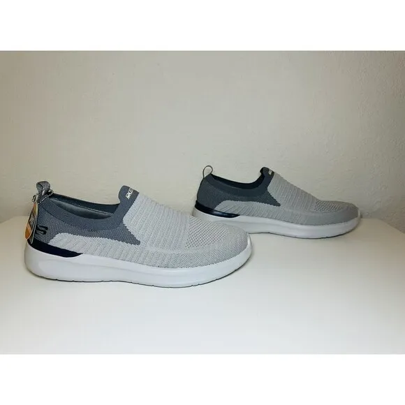 SKECHERS Lattimore Carlow Light Gray Slip-On Shoes Men's SIZE 11.5