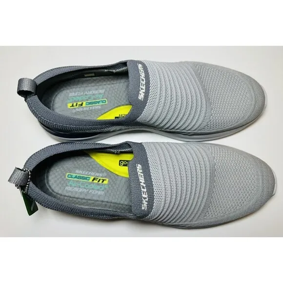 SKECHERS Lattimore Carlow Light Gray Slip-On Shoes Men's SIZE 11.5