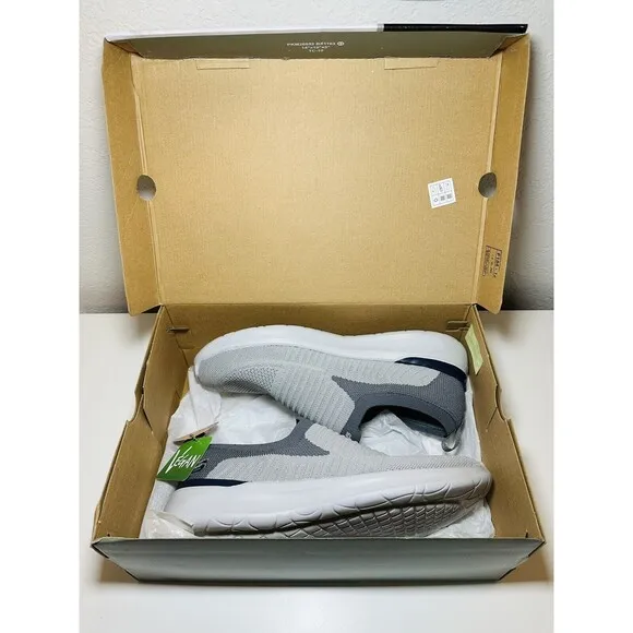 SKECHERS Lattimore Carlow Light Gray Slip-On Shoes Men's SIZE 11.5