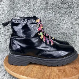 Skechers Lil Scouts Hiking Boots Size 5 Lace Up Zipper Synthetic Black 89403L