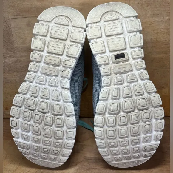 Skechers Memory Foam Knit Womens Size 9 Trainers Gray/Light Blue 12614