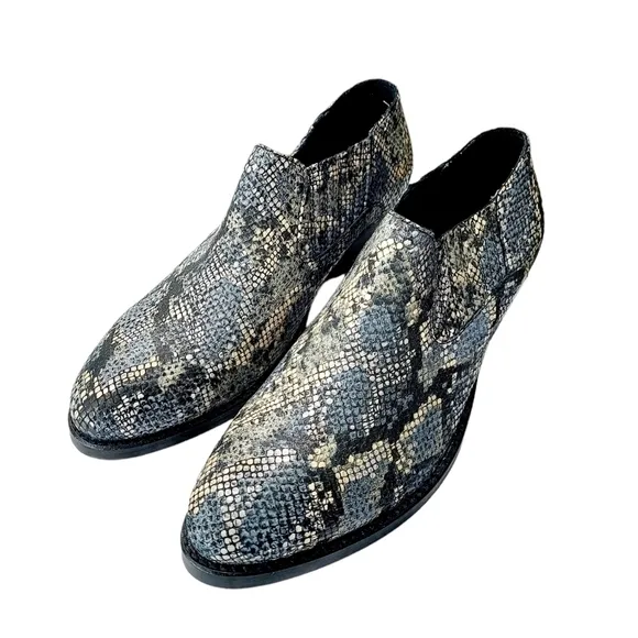 Skechers Shooties Womens 7.5  Snakeskin Print Cowboy Boot Western Ankle Booties