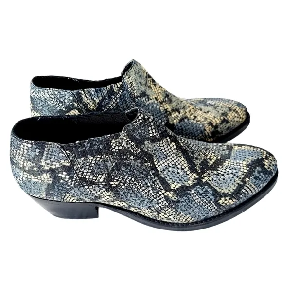Skechers Shooties Womens 7.5  Snakeskin Print Cowboy Boot Western Ankle Booties