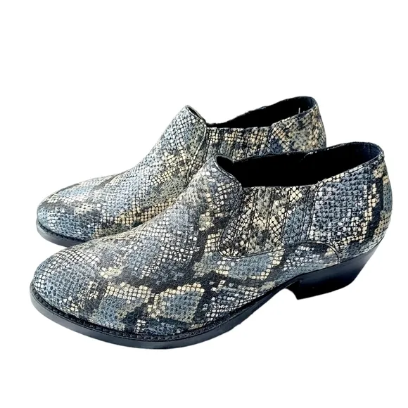 Skechers Shooties Womens 7.5  Snakeskin Print Cowboy Boot Western Ankle Booties