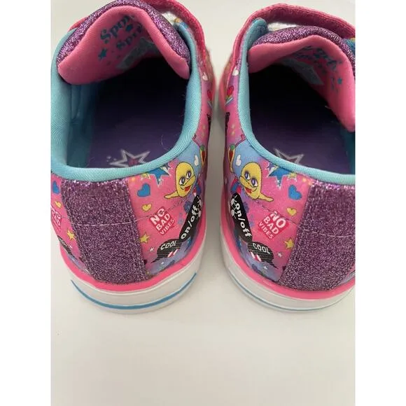 Skechers Twinkle Toes Emoji Sparkle Breeze Cutie Light Up Sneakers Shoes Size 4