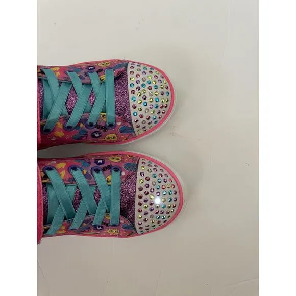 Skechers Twinkle Toes Emoji Sparkle Breeze Cutie Light Up Sneakers Shoes Size 4