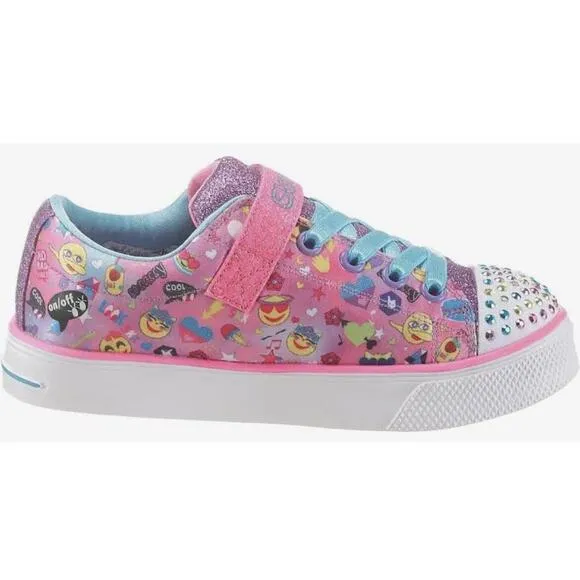 Skechers Twinkle Toes Emoji Sparkle Breeze Cutie Light Up Sneakers Shoes Size 4