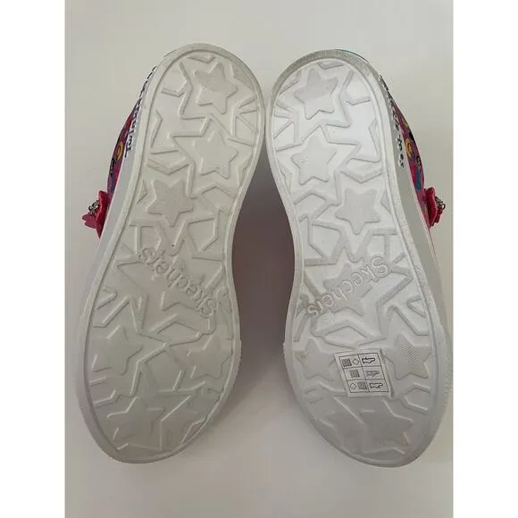 Skechers Twinkle Toes Emoji Sparkle Breeze Cutie Light Up Sneakers Shoes Size 4