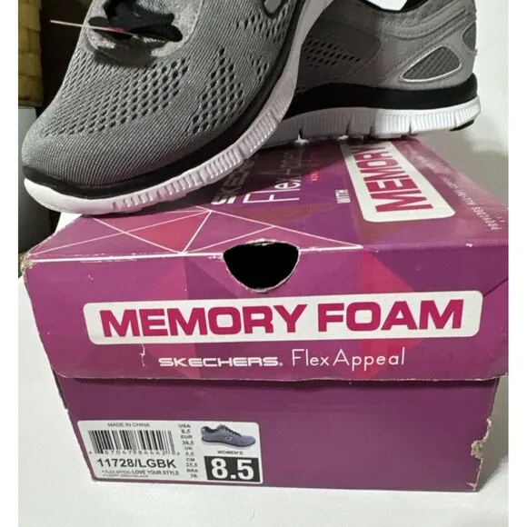 Skechers Womens Size 8.5 Flex Appeal Love Your Style 11728 Running Shoes Sneaker