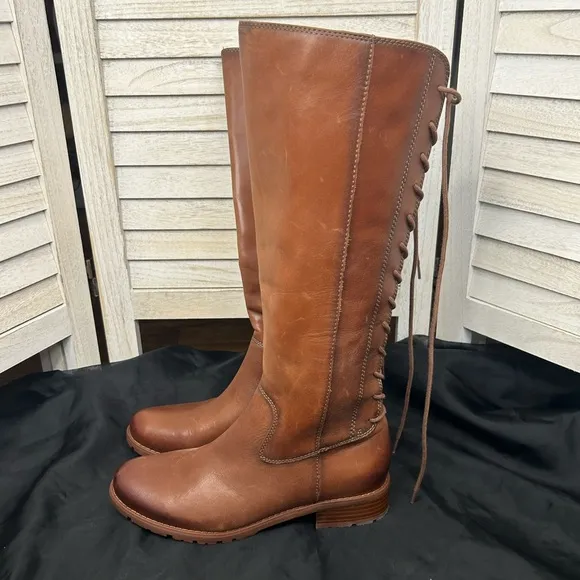 Sofft Women’s Sharnell Tall Riding Boots Light Brown Genuine Leather 9
