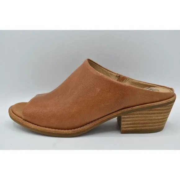 Sofft Womens Size 11 Aneesa Luggage Tan Leather Slip On Open Toe Sandals Shoes