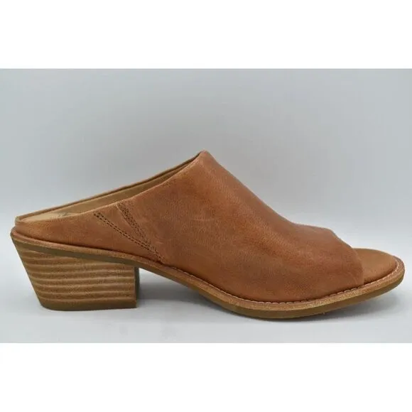 Sofft Womens Size 11 Aneesa Luggage Tan Leather Slip On Open Toe Sandals Shoes