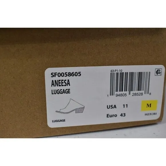 Sofft Womens Size 11 Aneesa Luggage Tan Leather Slip On Open Toe Sandals Shoes
