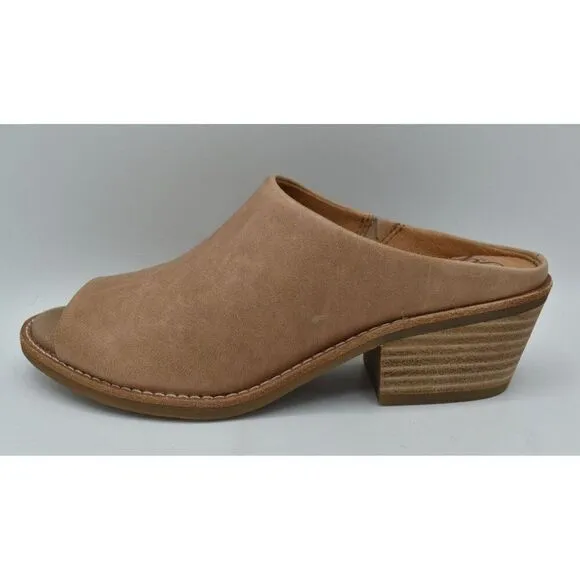 Sofft Womens Size 11 Aneesa Light Taupe Leather Slip On Open Toe Slide Sandals