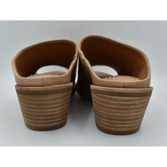 Sofft Womens Size 11 Aneesa Light Taupe Leather Slip On Open Toe Slide Sandals