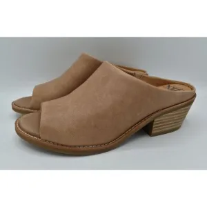 Sofft Womens Size 8 Aneesa Light Taupe Leather Slip On Open Toe Slide Sandals