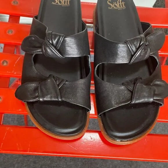 Sofft Leather Bow Strapps Upper Slip On Sanda