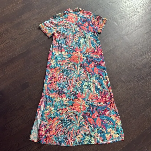 Soft Surroundings Florence Tropicana Multi Color Dress Small