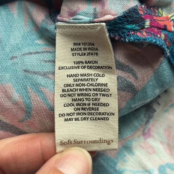 Soft Surroundings Florence Tropicana Multi Color Dress Small
