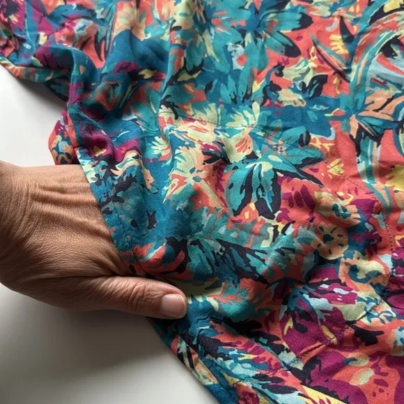 Soft Surroundings Florence Tropicana Multi Color Dress Small