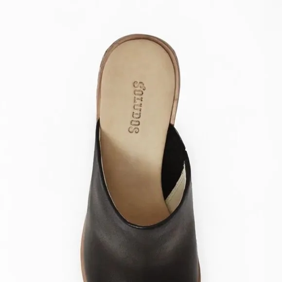 Soludos Capri Leather Mule Sandals in Black