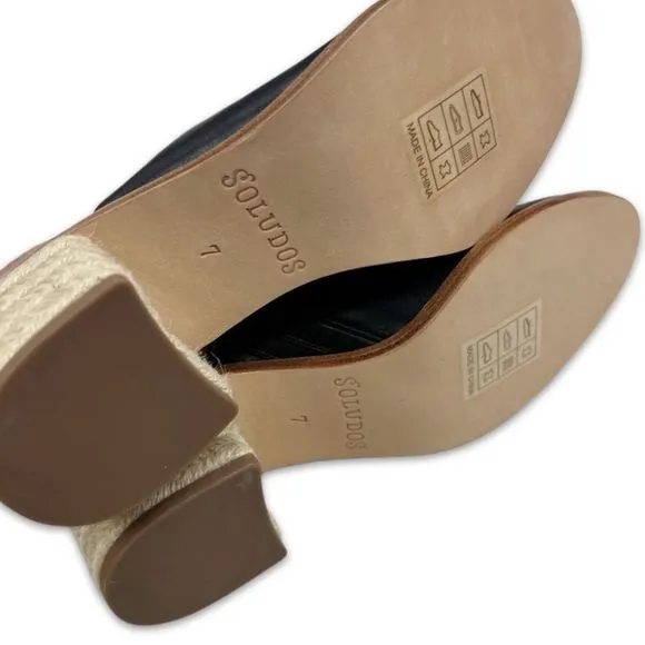 Soludos Capri Leather Mule Sandals in Black