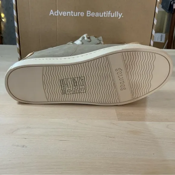 Soludos Ibiza Classic Sneakers NIB Light Grey Leather Shoes Size 5