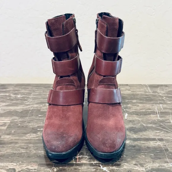 Sorel After Hours Waterproof Suede Wedge Ankle Boots