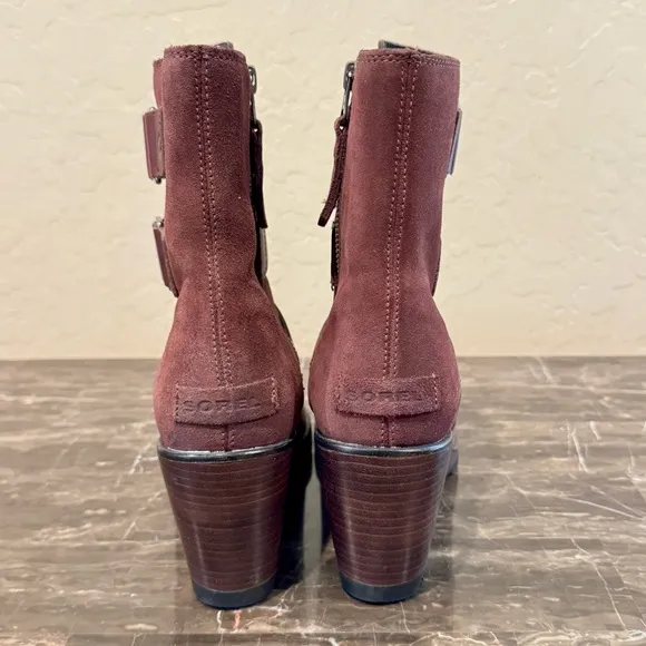Sorel After Hours Waterproof Suede Wedge Ankle Boots