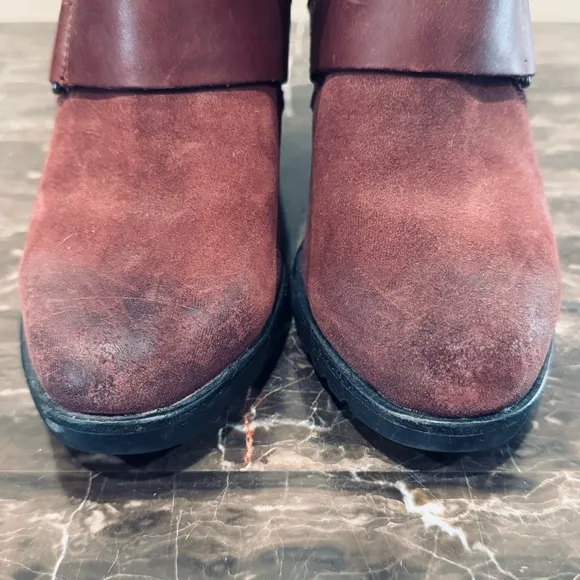 Sorel After Hours Waterproof Suede Wedge Ankle Boots