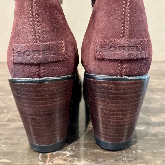 Sorel After Hours Waterproof Suede Wedge Ankle Boots
