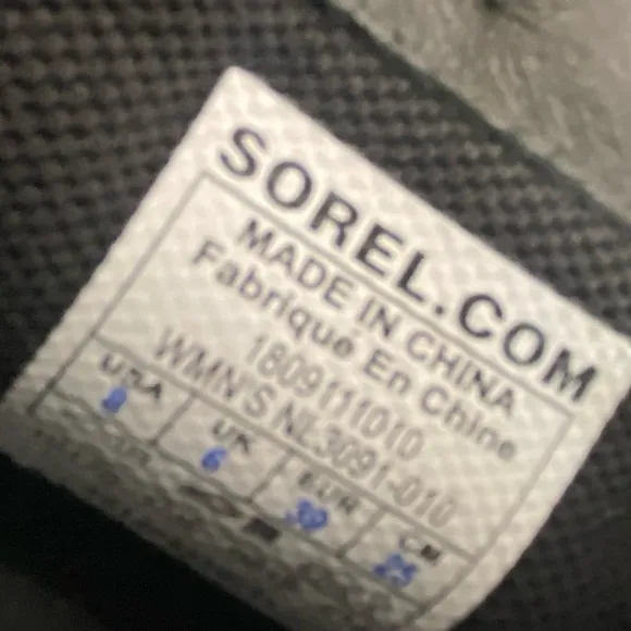 SOREL Ainsley Conquest Waterproof Leather Ankle Hiking Boots Black Size 8