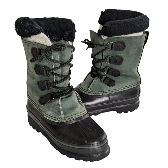 Sorel Alpine Olive Green Insulated Waterproof Boots Size 6