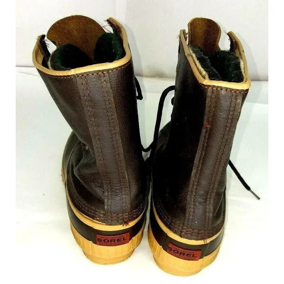 Sorel Boots Mens Size 8 Brown Leather Hand-Crafted Canada1964 Cold Weather -40d