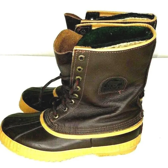 Sorel Boots Mens Size 8 Brown Leather Hand-Crafted Canada1964 Cold Weather -40d