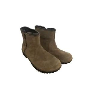 Sorel Boots Womens 8.5 Suede Ankle Meadow Brown Waterproof Side Zip NL2189-255