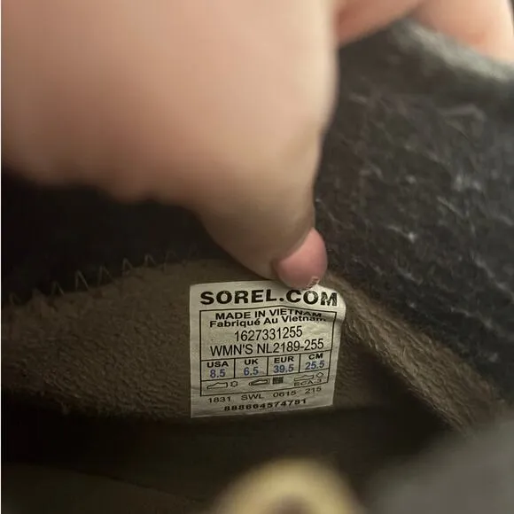 Sorel Boots Womens 8.5 Suede Ankle Meadow Brown Waterproof Side Zip NL2189-255