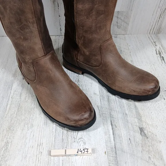 Sorel Brown Suede Waterproof Brown Leather Tall Riding Boots  #1457