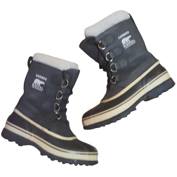Sorel Caribou Boots Insulated Black Men's Rubber Winter Waterproof Boots