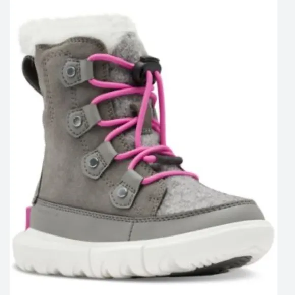 Sorel Children's Explorer Lace-Up Waterproof Cold-Weather Boots Size 2