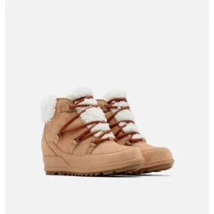 Sorel Evie Cozy Lace Bootie Womens 9.5 Tan Tawny Buff/Wood