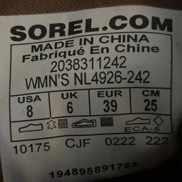 Sorel Evie Women’s Waterproof Boots Suede Brown Size 8 NL4926-242