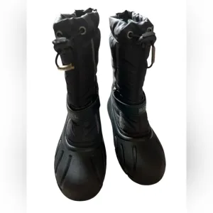 Sorel Flurry Snow‎ Boots Black Gray Winter Lined YOUTH 4 Black INSULATED warm✅