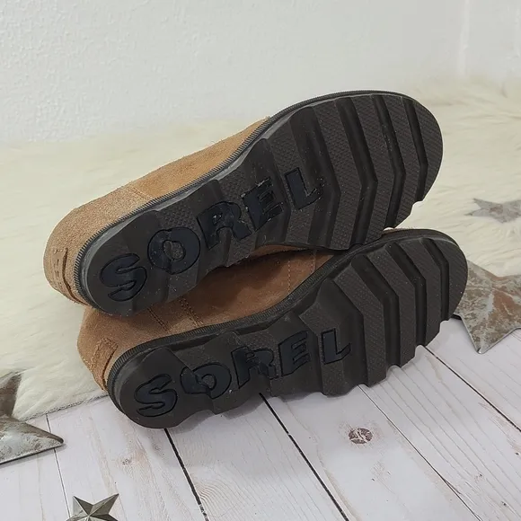 Sorel Girls' Joan of Arctic Wedge II Waterproof Suede Boots glitter brown size 5
