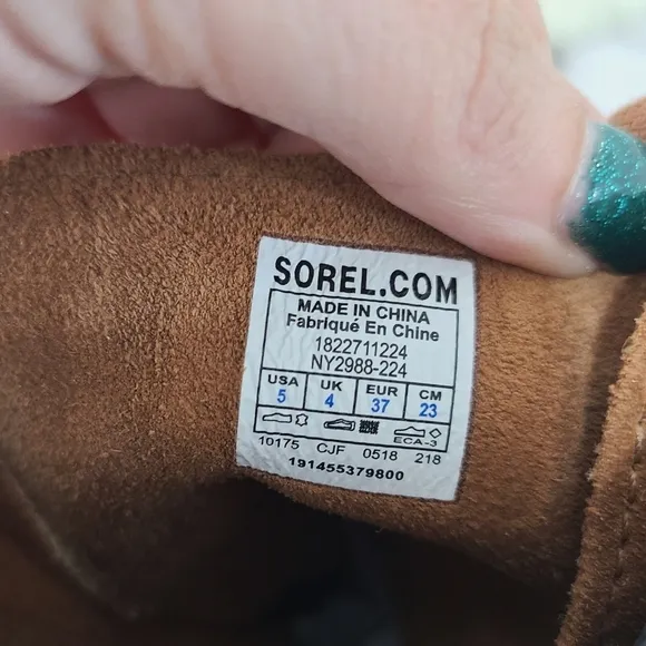 Sorel Girls' Joan of Arctic Wedge II Waterproof Suede Boots glitter brown size 5