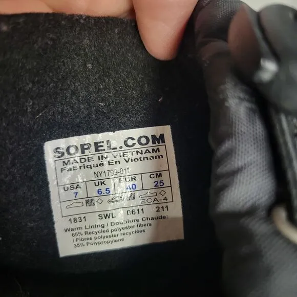 Sorel Glacier Men's Size 7 Insulated Extreme Snow Boots Black Winter Ski