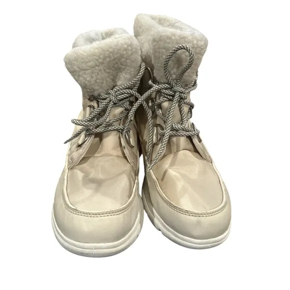 SOREL JOAN EXPLORER KINETIC Women's Cream Taupe Winter Snow Boots 9