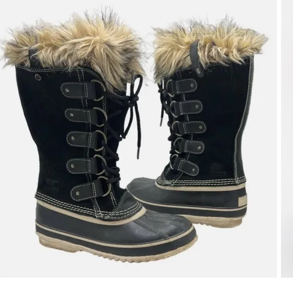 Sorel Joan of arc Black waterproof boots s 7