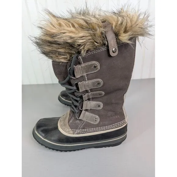 Sorel Joan of Arctic Snow Gray Waterproof Leather Women's‎ Boots NL1540-051 Sz 9